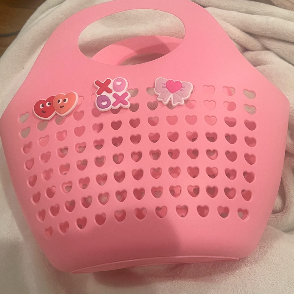 Pink Heart Cutout Tote Bag